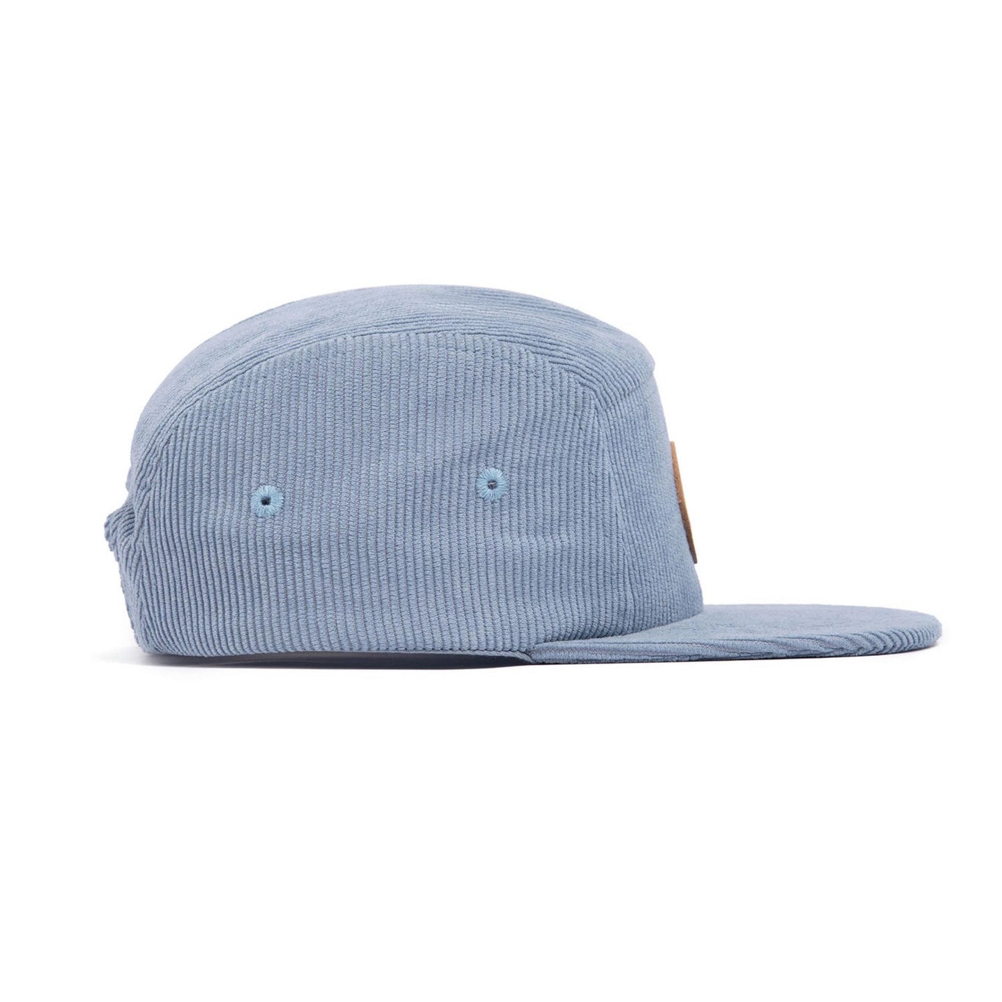 soft blue childrens corduroy hat, 5 panel