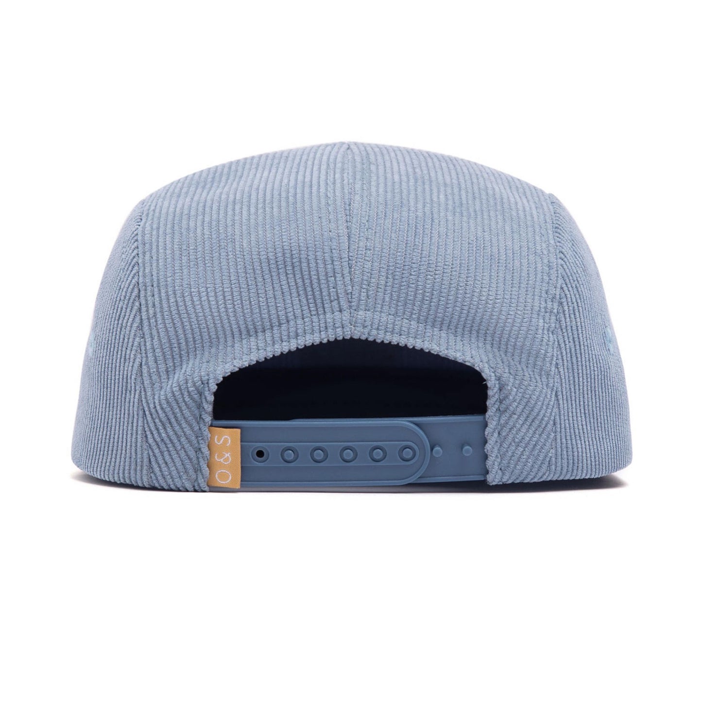 soft blue childrens corduroy hat, adjustable back clip