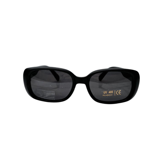 front view of UV polarised sunglasses in charcoal black