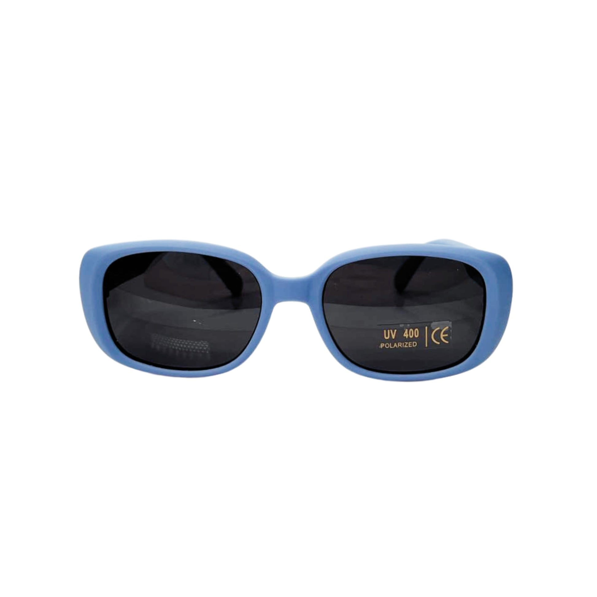 Kids UV Polarised Sunglasses front view in Ocean Blue
