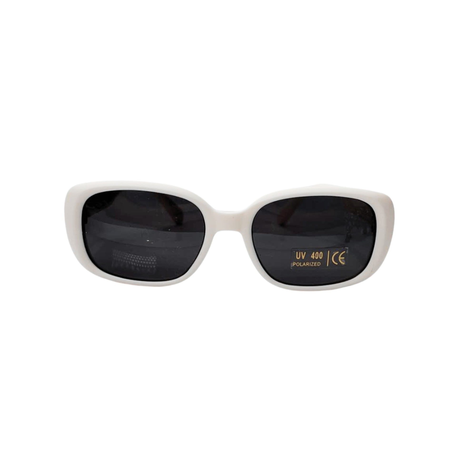 kids UV Polarised Sunglasses in Pebble White Front View