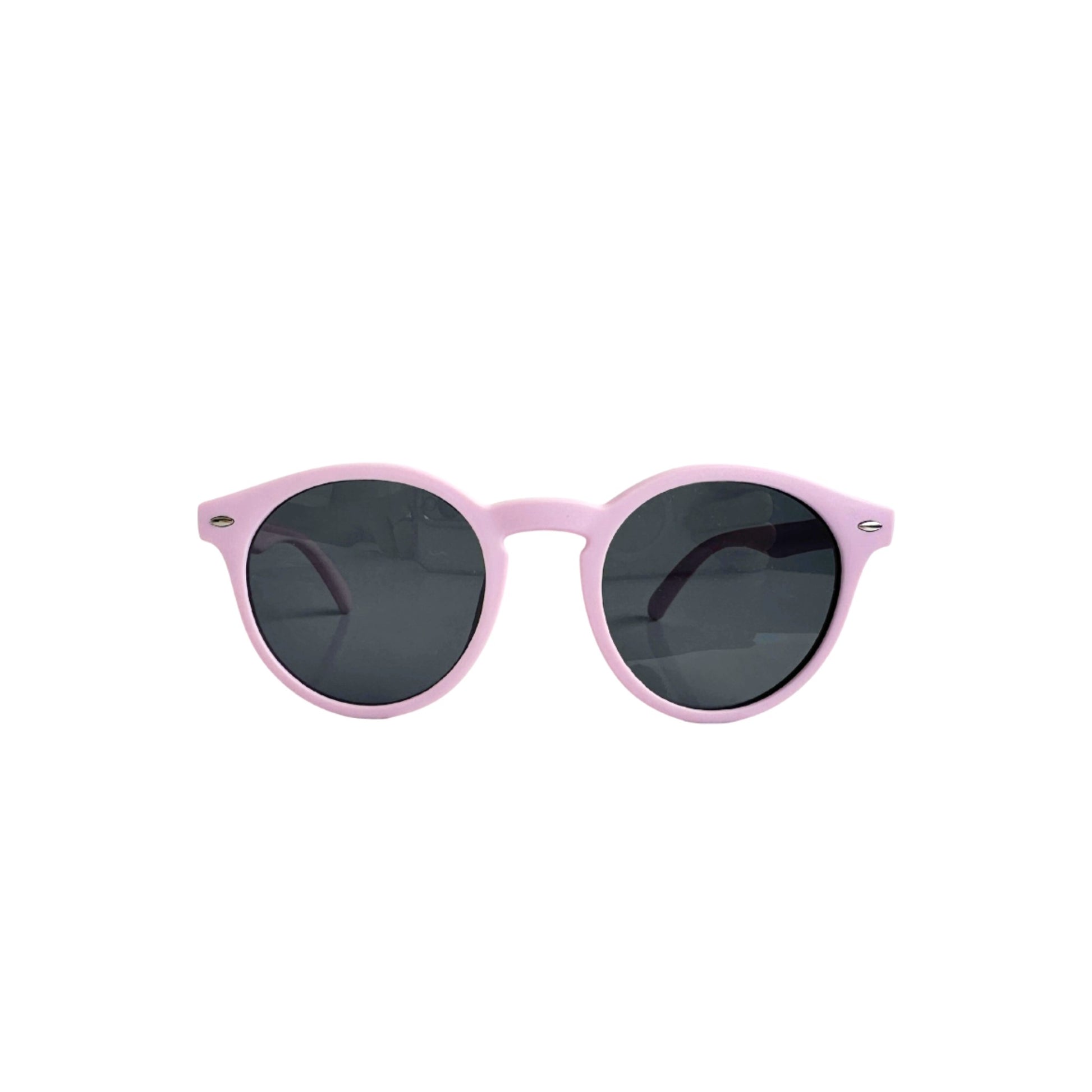 front view of pink UV Polarised Kids flexible Sunglasses