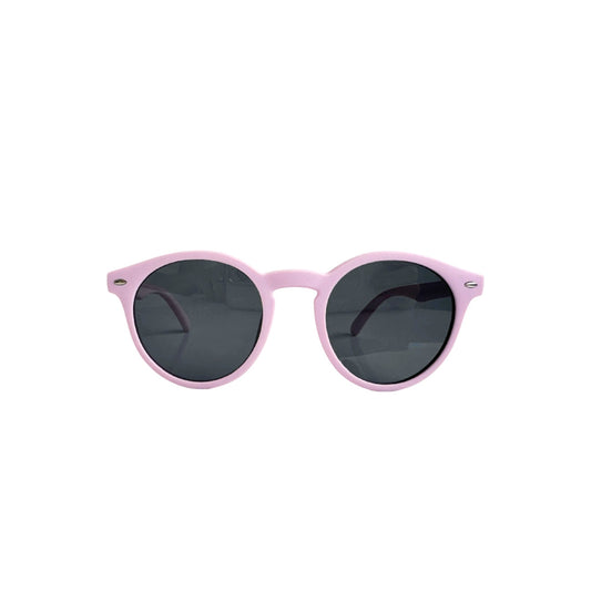 front view of pink UV Polarised Kids flexible Sunglasses