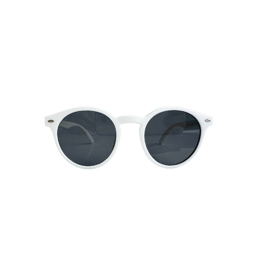 front view of kids flexible white UV Polarised Sunglasses