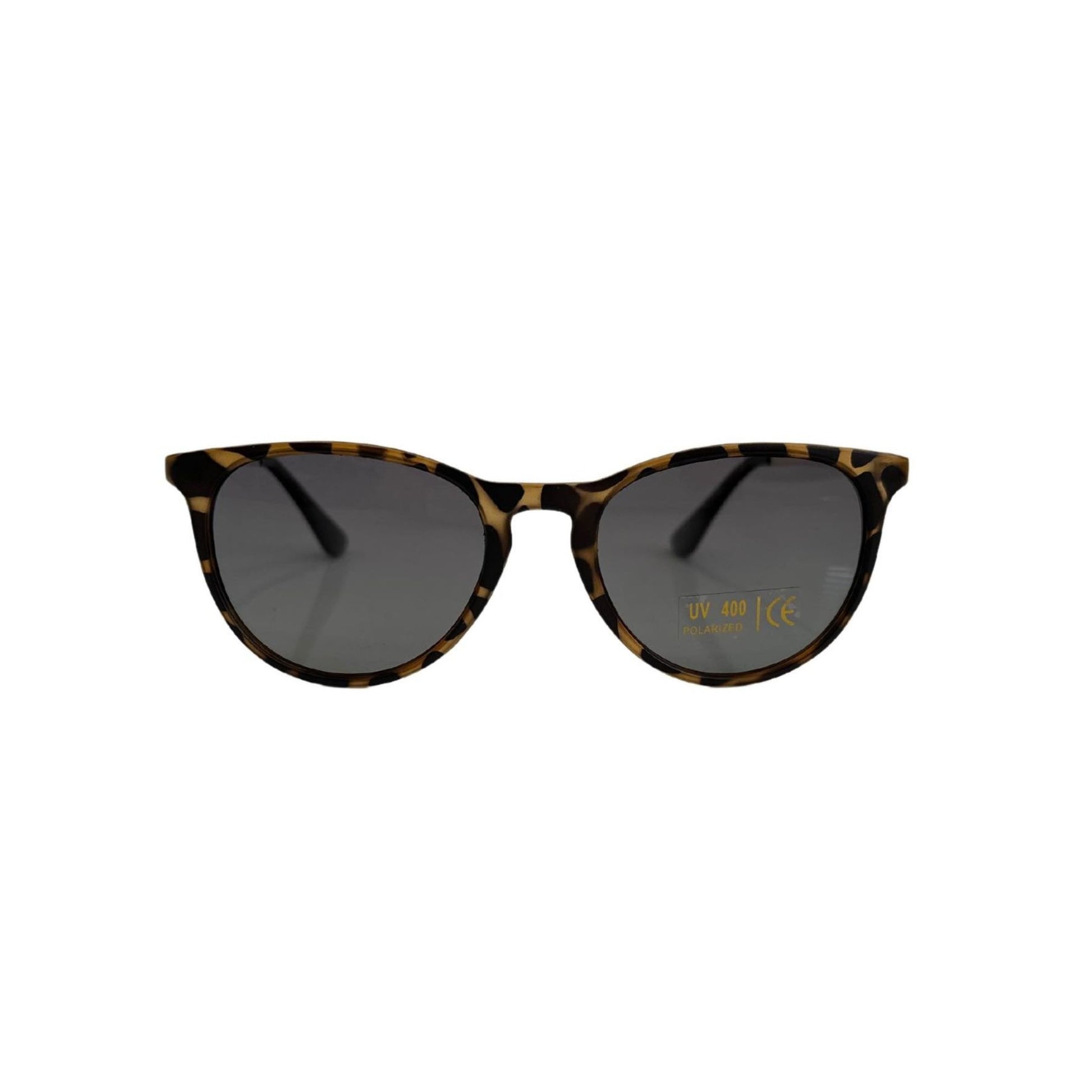 front view of kids polarised UV tortoise shell sunglasses