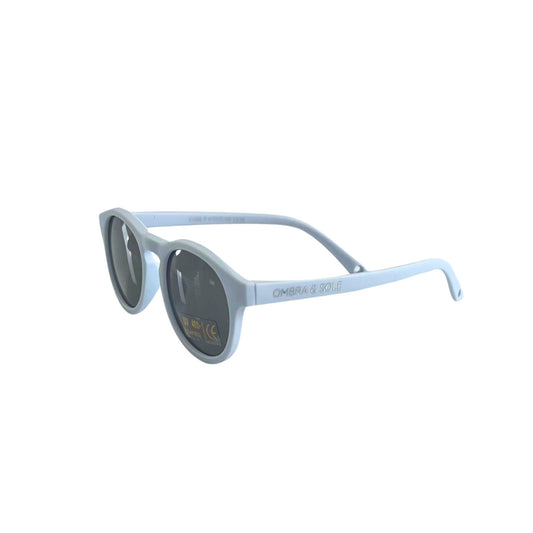 angle view of baby toddler UV Polarised Sky blue sunglasses