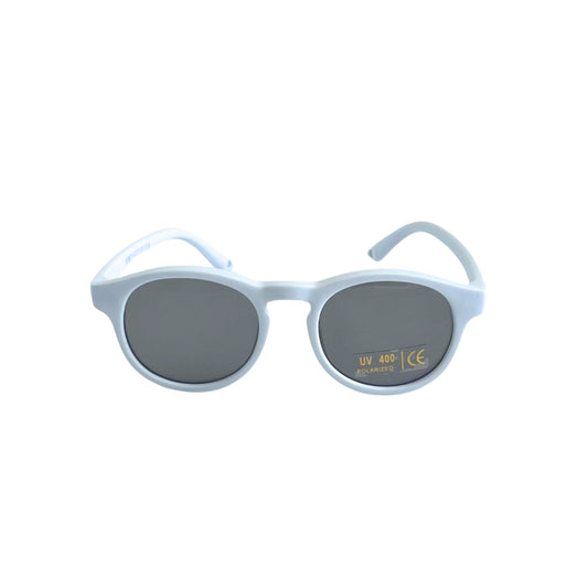 front view of baby toddler UV Polarised Sky blue sunglasses